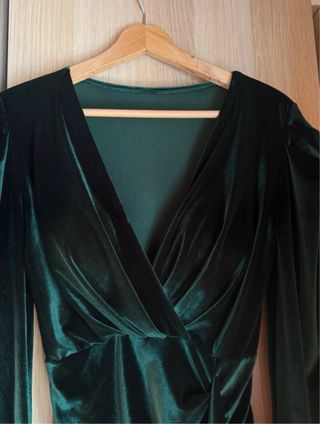 Vestito velluto verde smeraldo