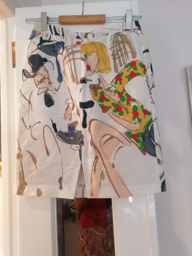 Falda Punto Roma Multicolor Estampada