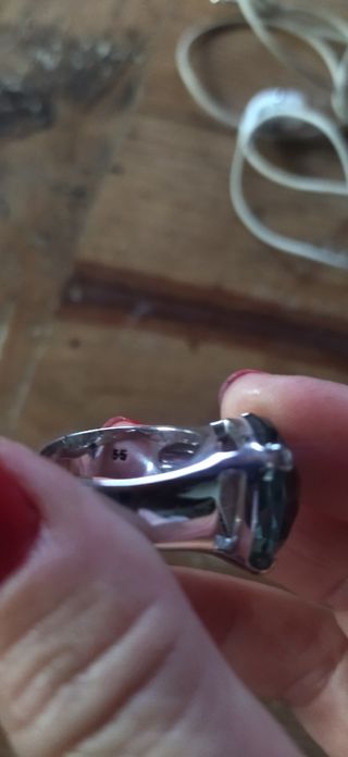 Anillo Swarovski Piedra Azul Plata