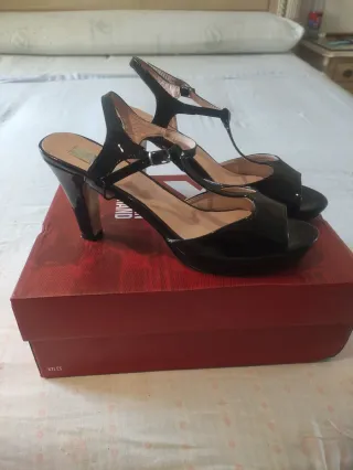 Zapatos de vestir negros tacón plataforma