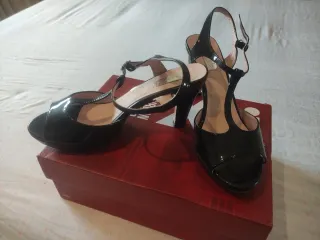 Zapatos de vestir negros tacón plataforma