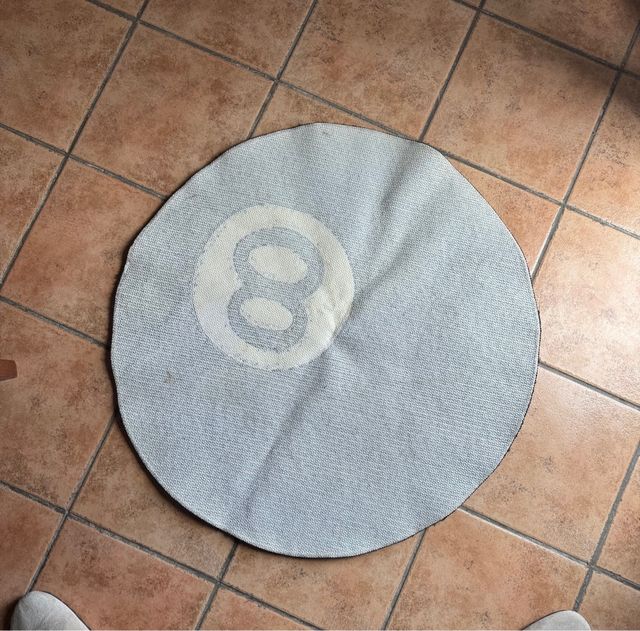 Tappeto Stussy 8 Ball Nero Bianco Rotondo