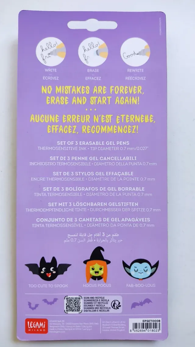 Legami Bolígrafos borrables Halloween 2024