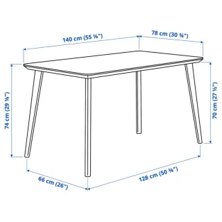Mesa comedor madera 140x78cm