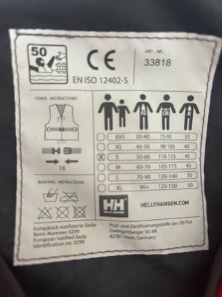 Chaleco flotador Helly Hansen rojo