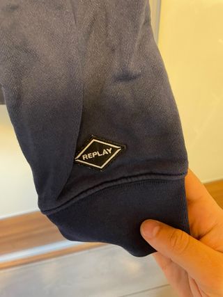 Felpa con cappuccio Replay blu