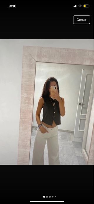 Top chaleco Zara Negro Talla S