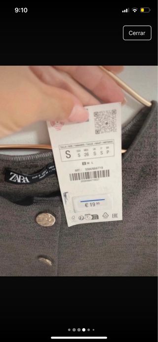 Top chaleco Zara Negro Talla S