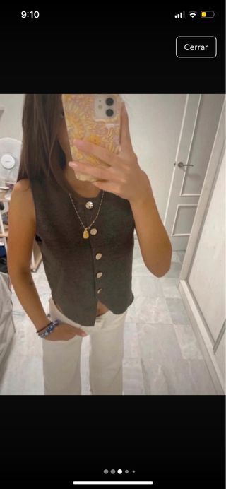 Top chaleco Zara Negro Talla S