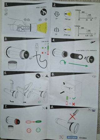 Linterna de buceo IPX8 y sujeción Tecline