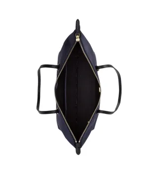 Bolso Tote Ralph Lauren Azul Marino un negro piel