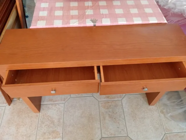 Recibidor de madera con 2 cajones más espejo 