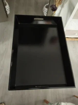 Mesa auxiliar plegable negra