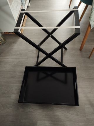 Mesa auxiliar plegable negra