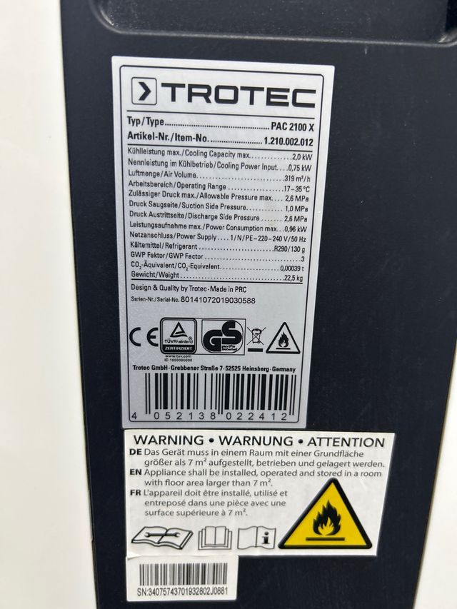 Aire Acondicionado Portátil Trotec