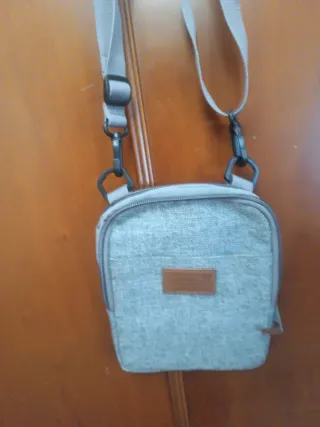 Bandolera hombre gris y marrón