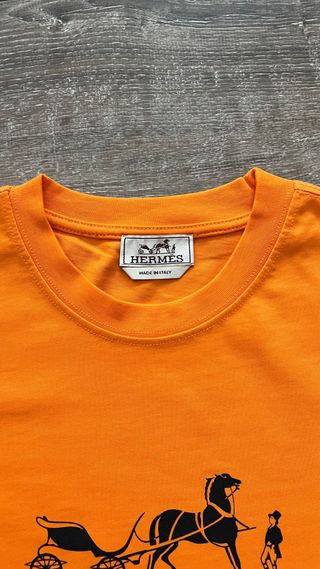 Camiseta Hermes Naranja Talla S Algodón Grueso