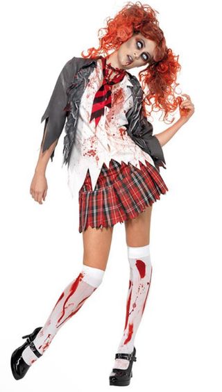 Disfraz Halloween Colegiala Zombi Talla Única