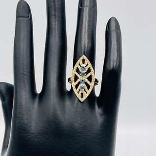 LANZADERA PEQUEÑA 4 PIEDRAS AZUL 18K