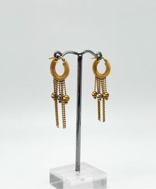 Pendientes de dama de oro 18k