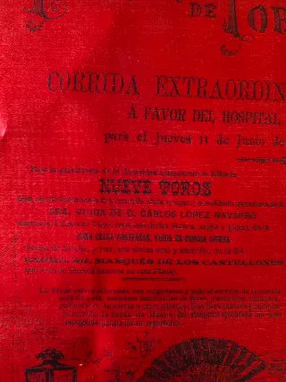 Cartel Taurino Madrid 1896 Seda Guerrita