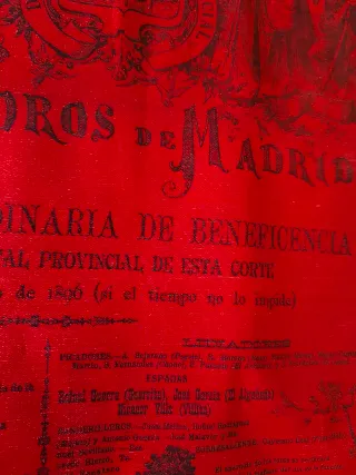 Cartel Taurino Madrid 1896 Seda Guerrita