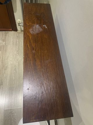Mueble de entrada azul y madera