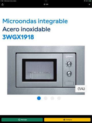 Microondas integrable Balay 3WGX1918