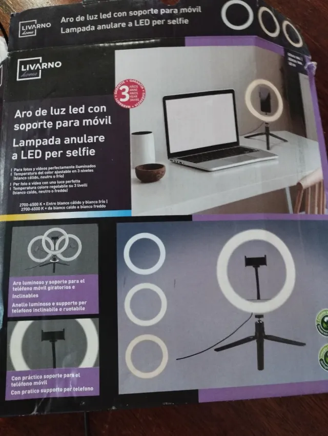 Aro de Luz LED Livarno con Soporte Móvil
