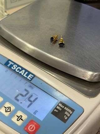 Pendientes de zafiro azules de oro 18k