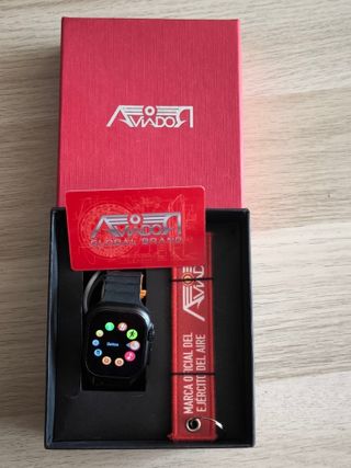 Reloj Aviador Original Negro y Rojo