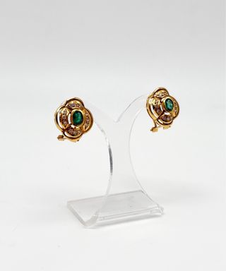 Pendientes de dama de oro 18k