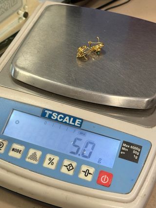 Pendientes de dama de oro 18k