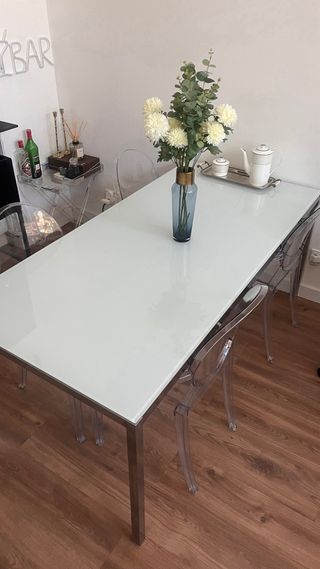 Mesa comedor Torsby cristal 8 personas