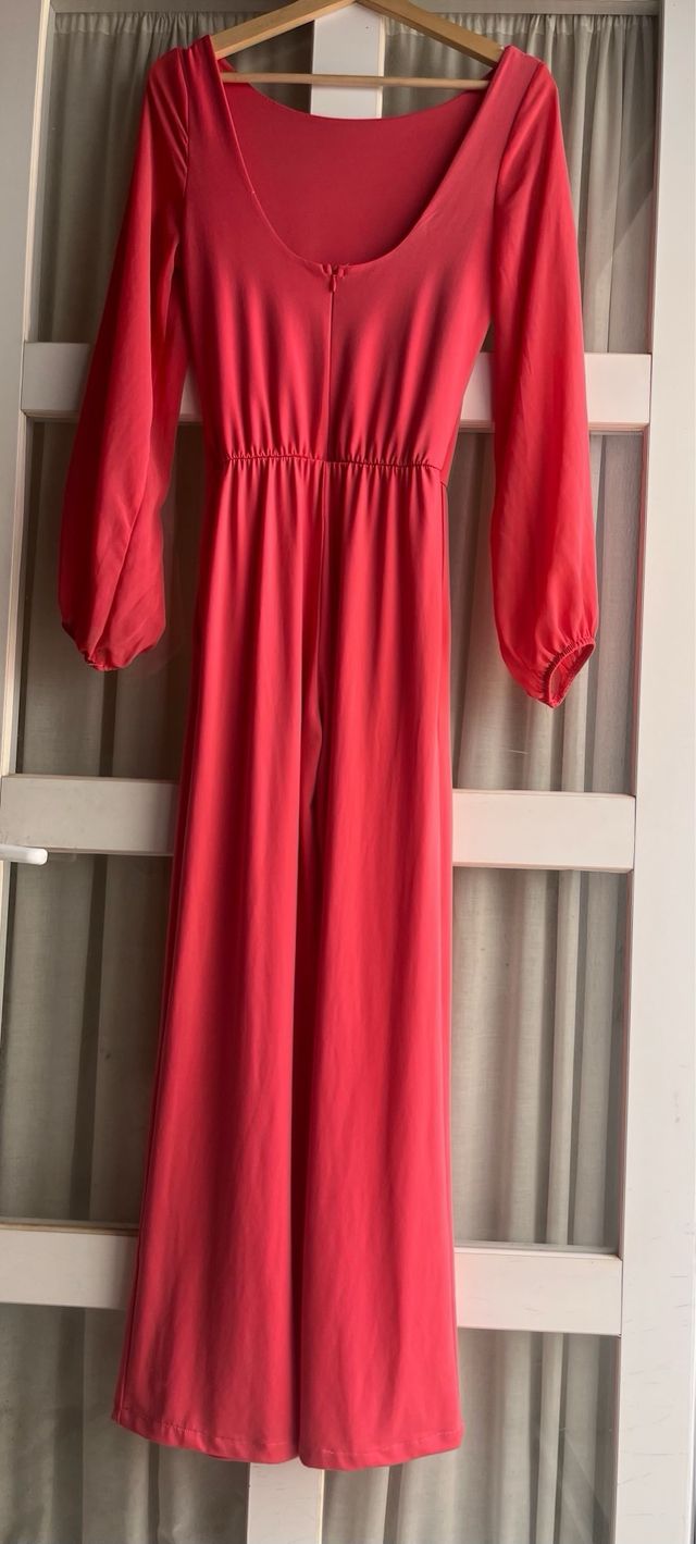 Mono largo fiesta coral mangas gasa