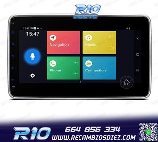 RADIO GPS ANDROID 14 GPS 1DIN LCD TÁCTIL 10"