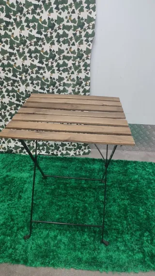 Mesa de jardín plegable madera y metal