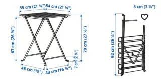 Mesa de jardín plegable madera y metal