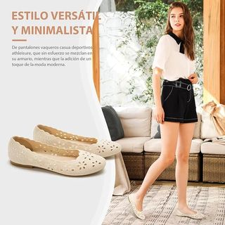 Zapatos Planos Glamora Floral Calado Talla 39