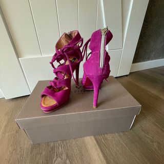 Zapatos de fiesta tacón fucsia 9 cm