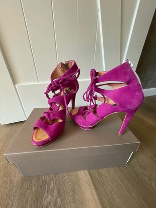 Zapatos de fiesta tacón fucsia 9 cm
