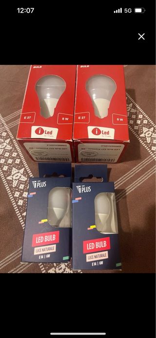 Lampadine LED E27 8W (4 pezzi)