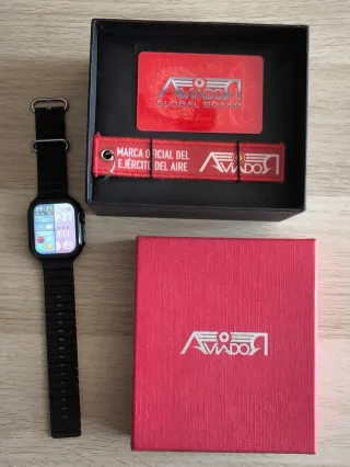 Reloj Aviador Negro y Rojo Original