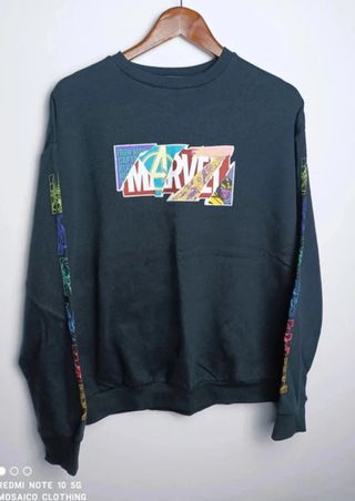 Sudadera Marvel Collage Logo Negra