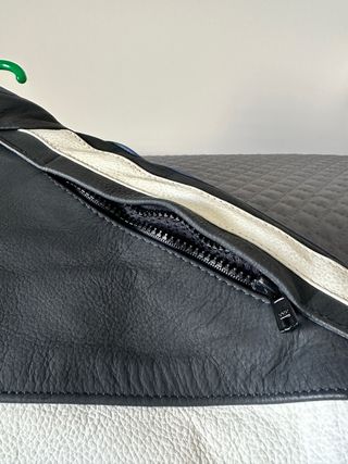Chaqueta de piel para moto con protecciones (M)