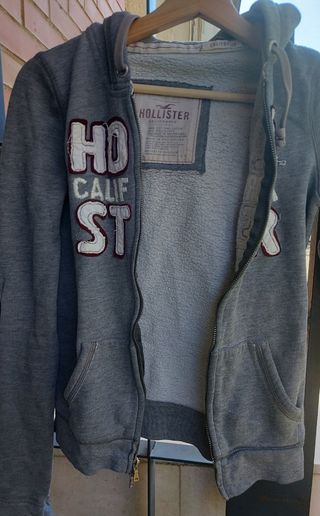Sudadera Hollister Gris Capucha 