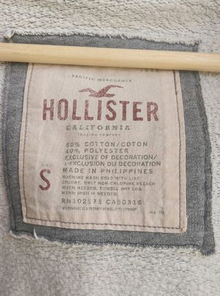 Sudadera Hollister Gris Capucha 