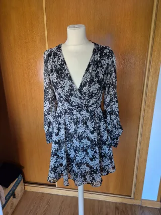 Vestido Zara negro y blanco - S