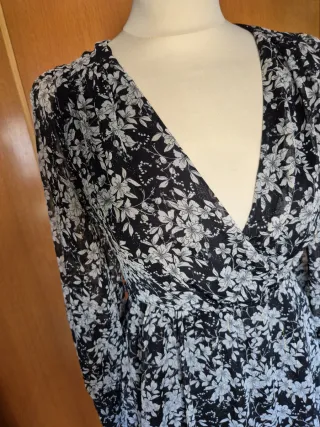 Vestido Zara negro y blanco - S