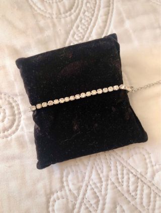 Conjunto pulseras plateadas con circonitas